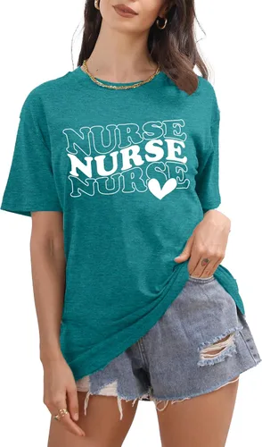 Vista 4 de Camisa de enfermería para mujer, camiseta de escuela de enfermería, inspiración, camisetas de regalo para enfermeras, blusas casuales para enfermeras