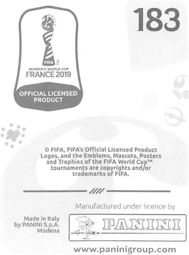 Vista 2 de Panini FIFA Copa Mundial Femenina Francia 2019 Calcomanías de Álbumes (solo adhesivo individual) Fútbol #183 Alex Chidiac Australia 2 pulgadas por 2