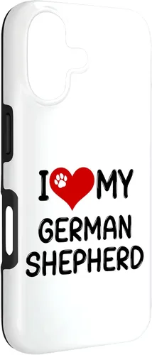 Vista 3 de I Love My German Shepherd Pet Dog Breed Retro Heart Case for iPhone 17