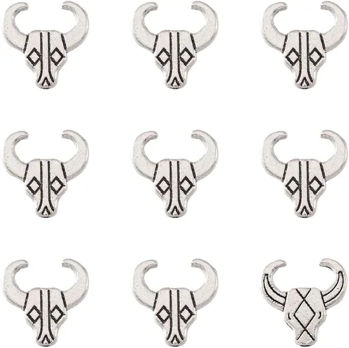 Vista 9 de Megapet - Cuentas espaciadoras de plata antigua estilo tibetano para fabricación de joyas, Metal