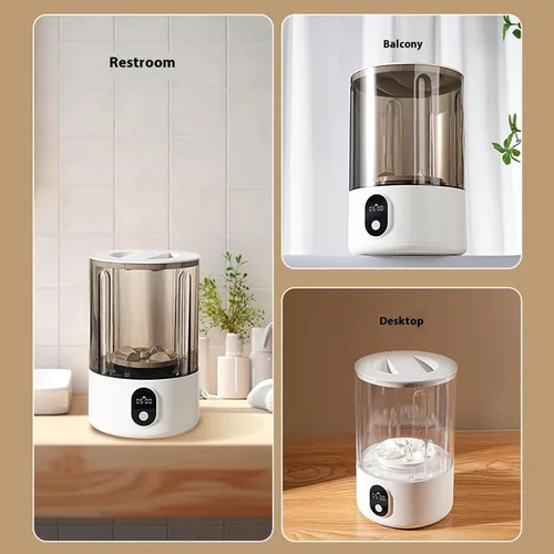 Vista 2 de Taza de lavado portátil de 4000 mAh, lavadora recargable (5.11 x 8.26 pulgadas, 1.2 L), pequeña máquina ligera para apartamentos, dormitorios