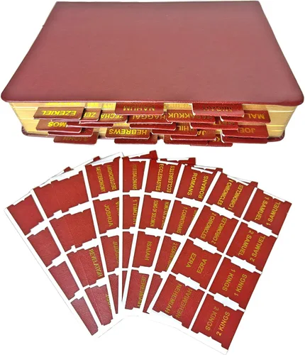 Vista 8 de Prriudy 88 pestañas de cuero de la Biblia, pestañas de índice bíblico para estudio de la Biblia, mujeres y hombres, 66 pestañas de la Biblia