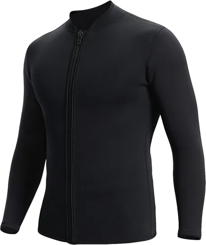 Vista 9 de Wetsuits Top Jacket Women Men 2mm Neoprene Long Sleeve Shirt Front Zipper Vest Wet Suit Keep Warm for Adult Youth Diving Surfing Swimming Water