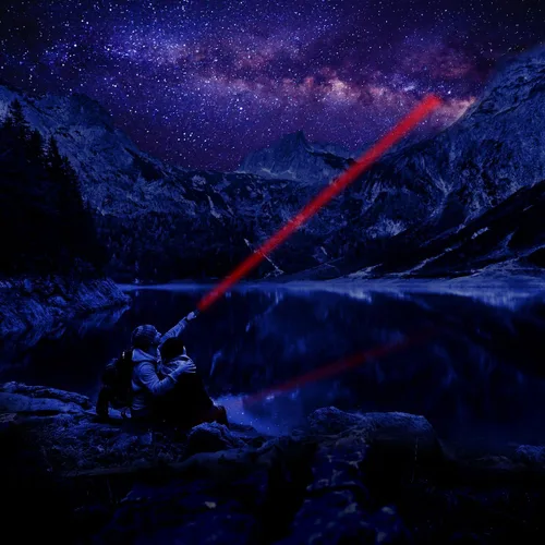 Vista 8 de Linterna de luz roja de atenuación continua, pureza alta de 620nm-630nm, brillo ajustable y enfoque para observación nocturna, astronomía, aviación