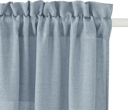 Vista 41 de RYB HOME - Cortinas de lino texturizado semitranslúcidas, privacidad media, filtro de luz, decoración de ventana para dormitorio/baño/sala de estar