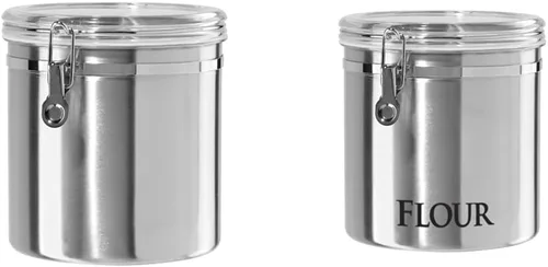 Vista 17 de Oggi Recipiente de cocina de acero inoxidable de 26 onzas líquidas, negro - Tapa hermética con cierre, parte superior transparente - Ideal