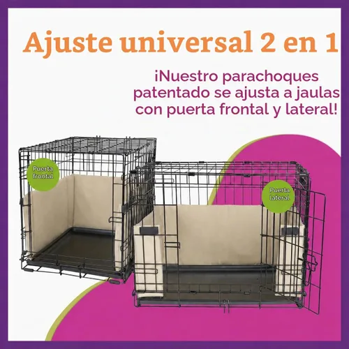 Vista 2 de Pet Dreams Parachoques para jaulas para perros, cómodo forro y protector de cola de perro para jaula interior, se adapta a jaulas iCrate de 18, 24