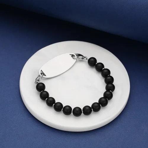 Vista 4 de Pulseras personalizadas de alerta médica para mujer, grabado gratis, pulsera de identificación médica de acero inoxidable para mujer