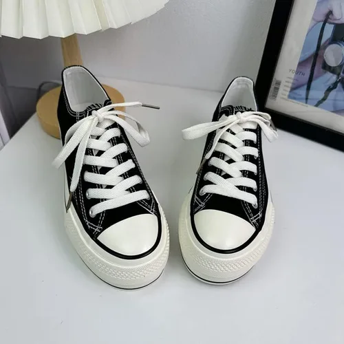 Vista 6 de REFRASE LIFE Tenis de plataforma para mujer, zapatos de plataforma blanca, zapatos de tenis de caña baja, zapatos de lona con cordones, zapatos