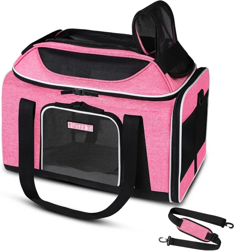 Vista 10 de Petskd Transportador de mascotas extensible superior de 17 x 11 x 9.5 pulgadas, aprobado por aerolíneas de Alaska, transportador de lados suaves