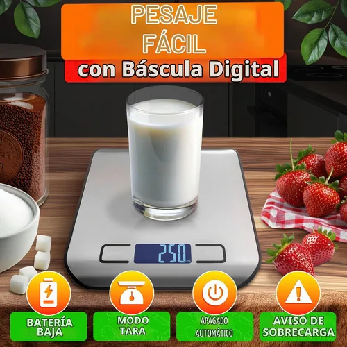 Vista 3 de Báscula de alimentos con sensor de 4 puntos – Báscula de cocina digital