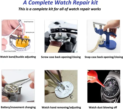 Vista 5 de Longruner Kit de reparación de relojes, plateado (LET017-US)
