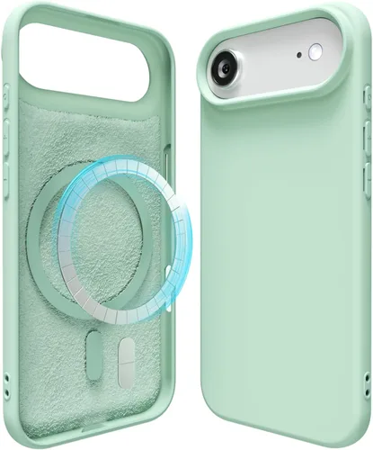 Vista 159 de oakxco Funda de silicona para iPhone 12 Pro Max, magnética, compatible con carga inalámbrica Magsafe, cubierta protectora de goma suave y delgada