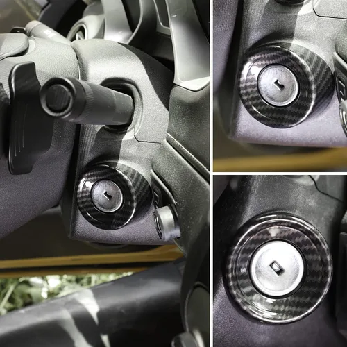 Vista 3 de Moldura del Interruptor de Arranque del Coche, Cubierta del Anillo del Botón del Orificio de Encendido Interior, Accesorios para Chevrolet Camaro