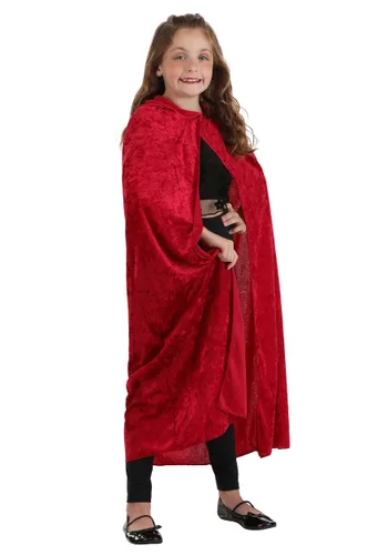 Vista 2 de Capa de Terciopelo Rojo con Capucha para Niños Multicolor