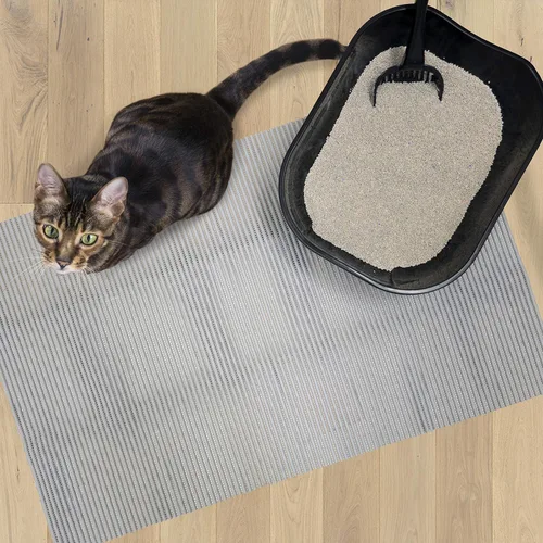 Vista 4 de Fresh Kitty Alfombrilla de espuma extragrande duradera XL, libre de ftalatos y BPA, resistente al agua, atrapa la arena de la caja, control