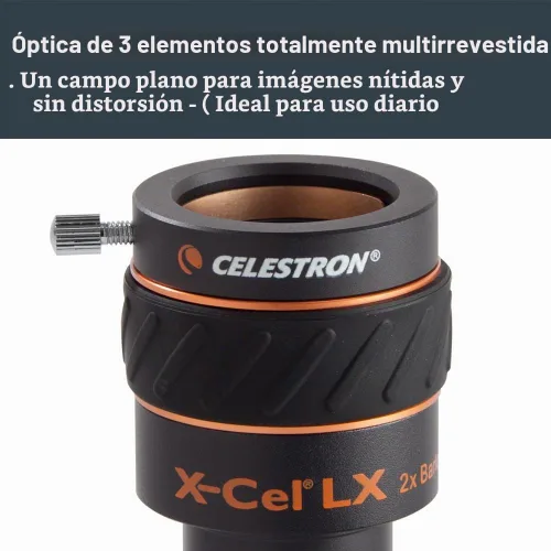 Vista 5 de Celestron Lente Barlow X-Cel LX 2X para oculares telescopios - 1.25