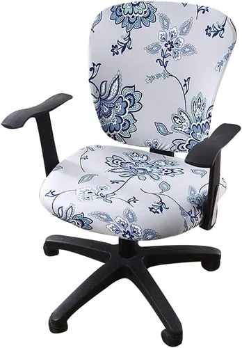 Vista 28 de Jinzio Funda para silla de oficina de computadora, tela protectora dividida y elástica, de poliéster, universal, para escritorio, para silla