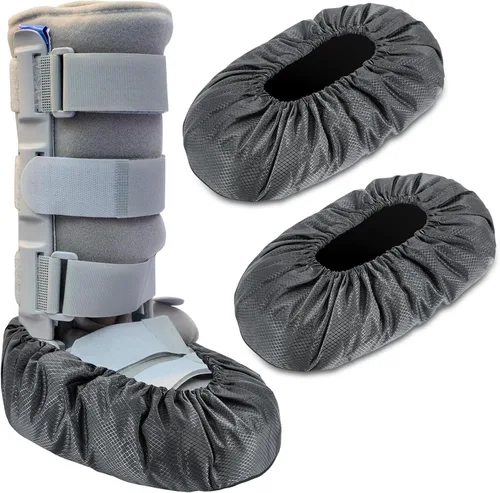 Vista 13 de Shyyween 2 piezas de fundas para botas de caminar Air Cam para fracturas médicas, fundas impermeables para botas de yeso, fundas para zapatos