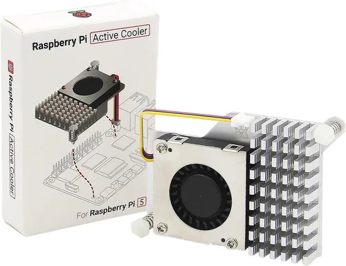 Vista 2 de Geekworm Funda de metal PCIe P579 con enfriador activo oficial Pi 5 para Raspberry Pi 5, soporte superior M.2 NVMe HAT X1001/X1004/X1003/X1015/X1000