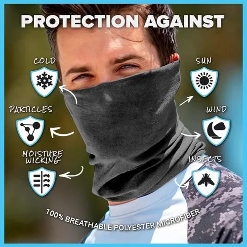 Vista 2 de S A Company 5 Pack UV Face Shield Multipurpose Protector Neck Gaiter Elastic Face Mask Patriotic Design for Men and Women