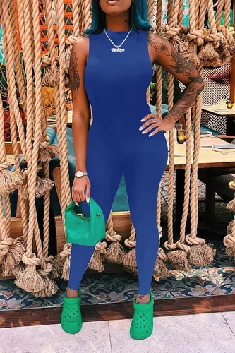 Vista 8 de PRETTYGARDEN Enterizo ajustado de verano para mujer, casual, sin mangas, elástico, de una pieza, ajustado, para mujer