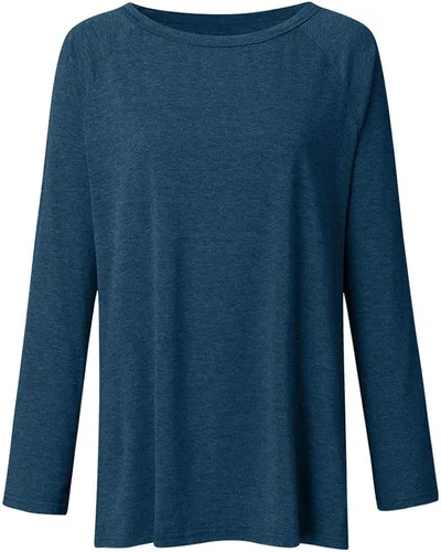 Vista 3 de Aniywn Sudadera de talla grande para mujer holgada de manga cortalarga delgada sólida impresa sin botones