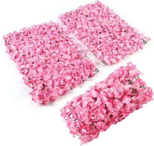 Vista 12 de Paquete de 10 paneles de pared de flores artificiales de 24 x 16 pulgadas, paneles de pared románticos de rosas de seda para bodas, fiestas, hogar