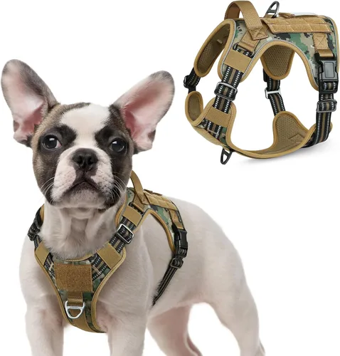 Vista 36 de rabbitgoo Arnés táctico para perros pequeños, chaleco de servicio militar sin tirones con asa y Molle, de fácil control para entrenar y caminar