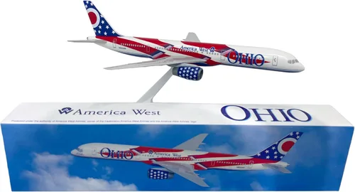 Vista 3 de America West Ohio State 757-200 Escala 1:200 - Modelo de avión de plástico a presión - Réplica coleccionable de American West Aircraft - Parte