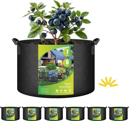 Vista 13 de HealSmart Paquete de 6 bolsas de cultivo no tejidas de 1 galón, macetas de tela de aireación con asas, adecuadas para frutas de jardín, verduras