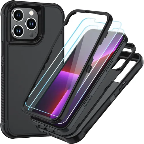 Vista 43 de SunStory Funda compatible con iPhone 11 con protector de pantalla HD, 3 capas de alta resistencia de cuerpo completo, funda protectora híbrida 3