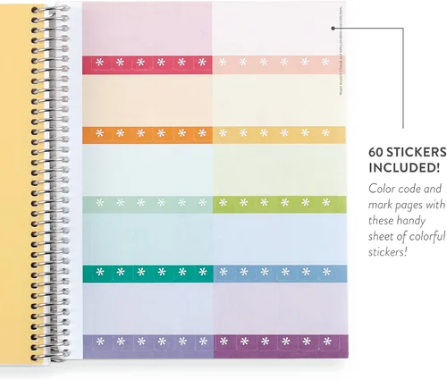 Vista 5 de Erin Condren Cuaderno en espiral de Hello Kitty & Friends de 7 x 9 pulgadas (cuadrícula de puntos) – cubierta de campistas felices y bobina
