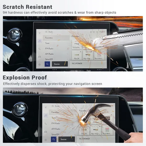 Vista 7 de YEE PIN Protector de pantalla compatible con Lexus RX350 2026 para Lexus RX 350/RX350h/RX500h 2026 de 9.8 pulgadas, protector de pantalla táctil