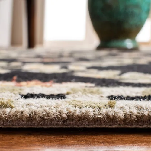 Vista 5 de SAFAVIEH Chelsea Collection - Alfombra decorativa de 1 pies 8 pulgadas x 2 pies 6 pulgadas, color negro, lana de campo francesa enganchada a mano