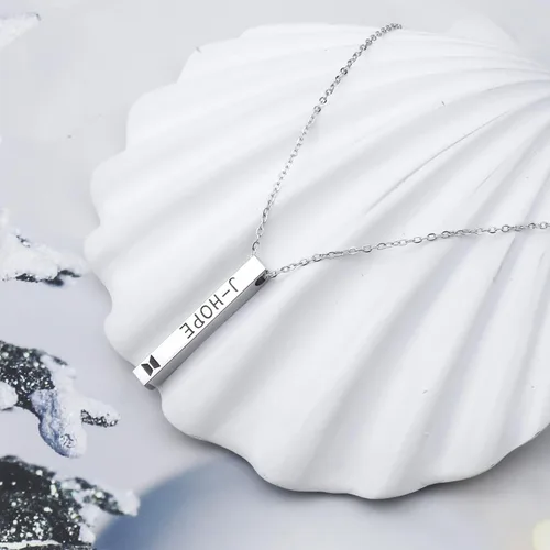 Vista 4 de ZWYQWN KPOP ARMY Collar de regalo para mujeres y niñas RM JIM JK V JIMIN J-HOPE SUGA Collar de cumpleaños para mujeres Metal Acero inoxidable