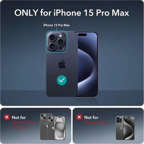 Vista 9 de ESR Paquete de 3+1 para iPhone 15 Pro Max Protector de Pantalla, [Dureza 9H] [Grado Militar Resistente a Roturas] Cobertura Completa Película