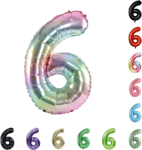 Vista 49 de Globo grande de helio con números 0-9 de 40 pulgadas para cumpleaños, bodas y fiestas (rojo, 9)