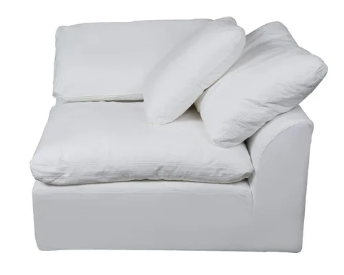 Vista 2 de Sunset Trading Cloud Puff - Sofá modular modular de rendimiento solo con funda deslizante, color blanco