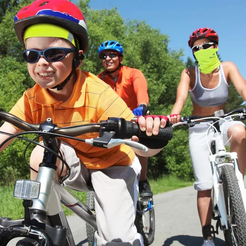 Vista 5 de SATINIOR 8 piezas de polaina reflectante para el cuello para hombre, pasamontañas de ciclismo, máscara facial, bandana para el sol para hombre