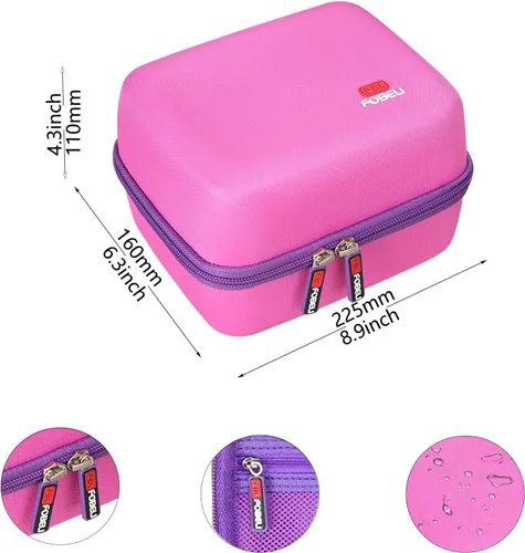 Vista 6 de FBLFOBELI Estuche rígido de transporte EVA compatible con LeapFrog Fridge Phonics juego de letras magnéticas (rosa)