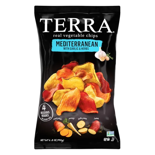 Vista 10 de Terra Chips de verduras, chips originales con sal marina, 6.8 onzas, (paquete de 2)