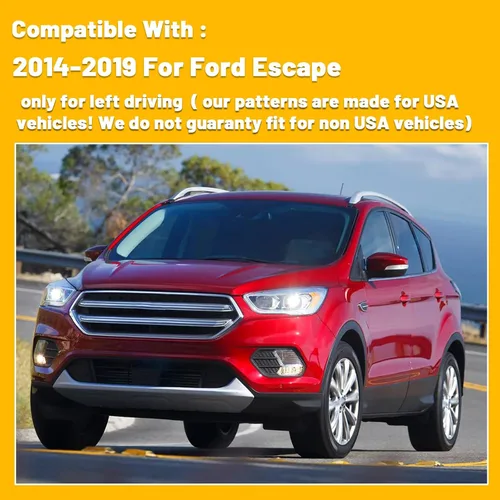 Vista 6 de Tapete antideslizante para tablero de instrumentos compatible con Ford Escape 2014, 2015, 2016, 2017, 2018, 2019, protector solar (2014-2019)