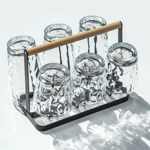 Vista 7 de Top-spring - Vaso de agua de plástico reutilizable de 16 onzas, 4 piezas Transparente-4pcs