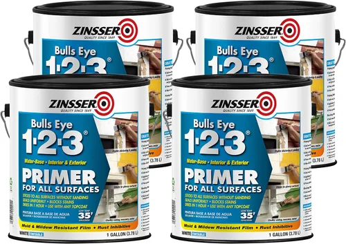 Vista 14 de Zinsser 285090 Bulls Eye 1-2-3 Imprimación a base de agua, 5 galones, gris
