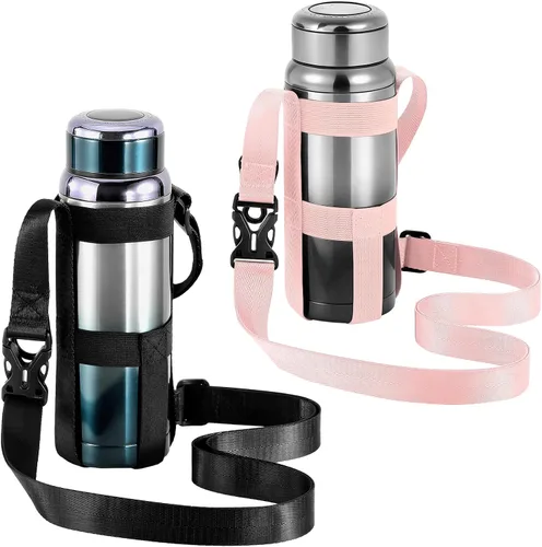 Vista 33 de Nuovoware Soporte para botella de agua con correa, 20-40 oz, negro carbón Negro (Charcoal Black)
