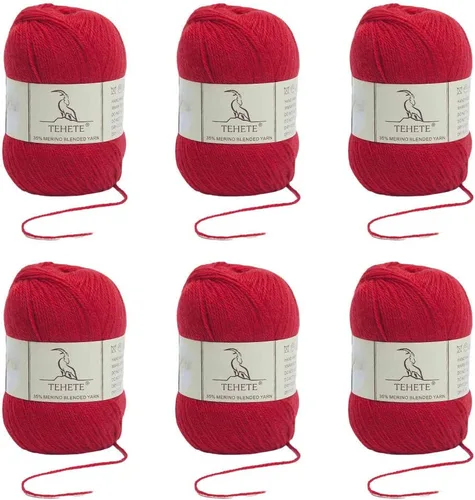 Vista 18 de Ovillo de lana de merino para tejer (3 capas) suave y ligero de 150g para ganchillo (Beige)