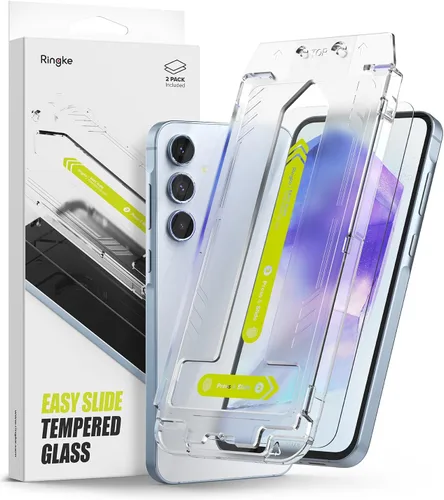 Vista 15 de Ringke Vidrio templado Easy Slide [súper fácil de instalar] compatible con Samsung Galaxy S24 FE, protector de pantalla, compatible con fundas