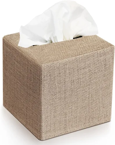 Vista 8 de Elegante cubierta de caja de pañuelos - Soporte de arpillera para cajas