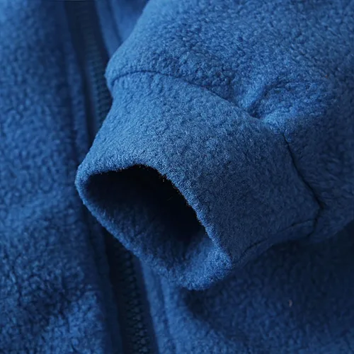 Vista 7 de Comigeewa Chaqueta con capucha y orejas para niños y niñas, cárdigan bonito con cremallera, prendas de vestir chaquetas cálidas sólidas, Azul
